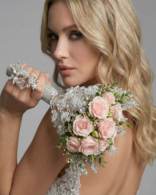 El Yapımı Kristal Buket Tutucu – Zamansız Şıklık ve Anlam