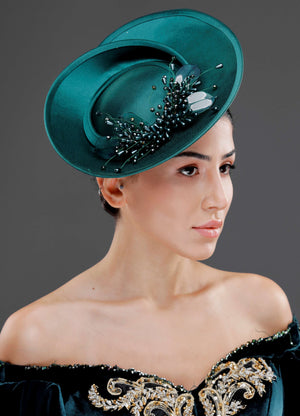 Vintage Fransız Stil Şapka Formlu Fascinator – Zarif Özel Tasarım Kadın Aksesuar