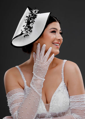 Vintage Çiçek Detaylı Şapka – Özel Tasarım Nikah & Davet Aksesuarı