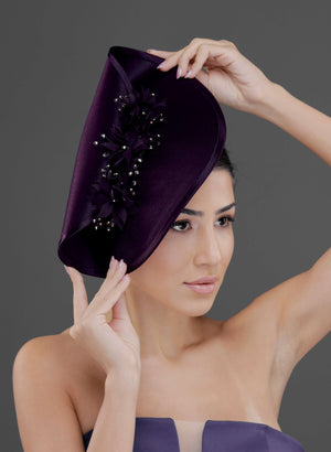 Vintage Çiçek Detaylı Şapka – Özel Tasarım Nikah & Davet Aksesuarı
