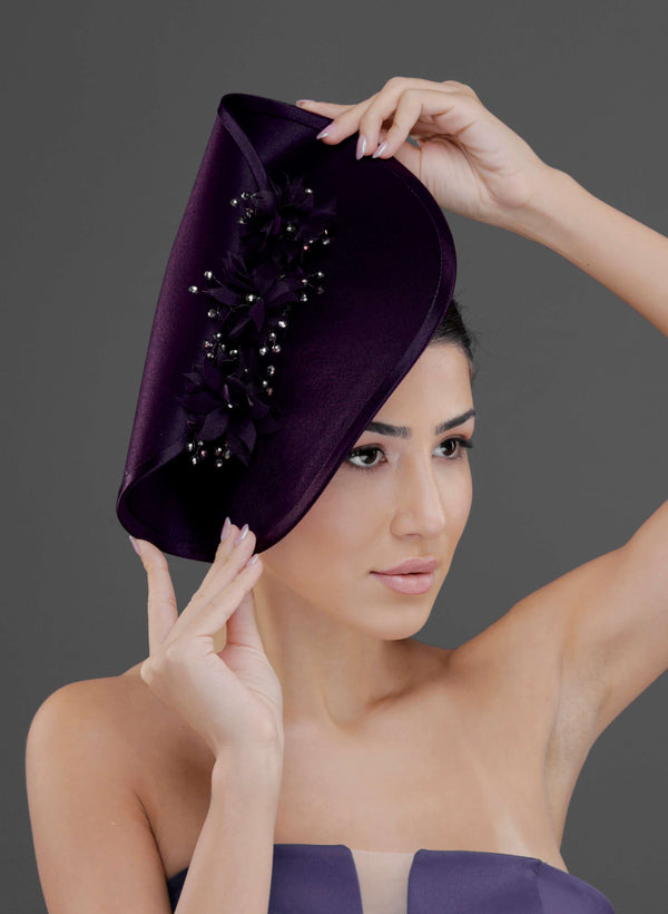 Vintage Çiçek Detaylı Şapka – Özel Tasarım Nikah & Davet Aksesuarı