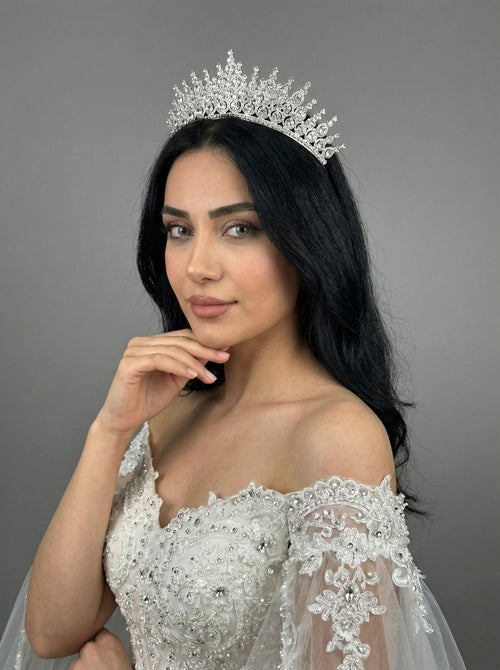 Gösterişli Taşlı Prenses Tacı – Kına ve Nişan Tacı