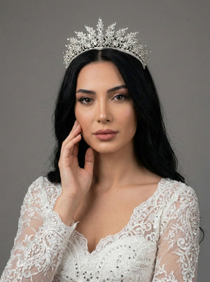 Kraliyet Işıltılı Kristal Gelin Tacı