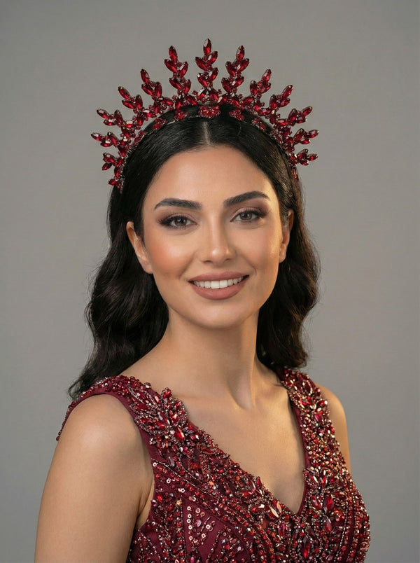 Işıltılı Kristal Gelin Tacı – 7 Renk Seçeneğiyle Işıldayın