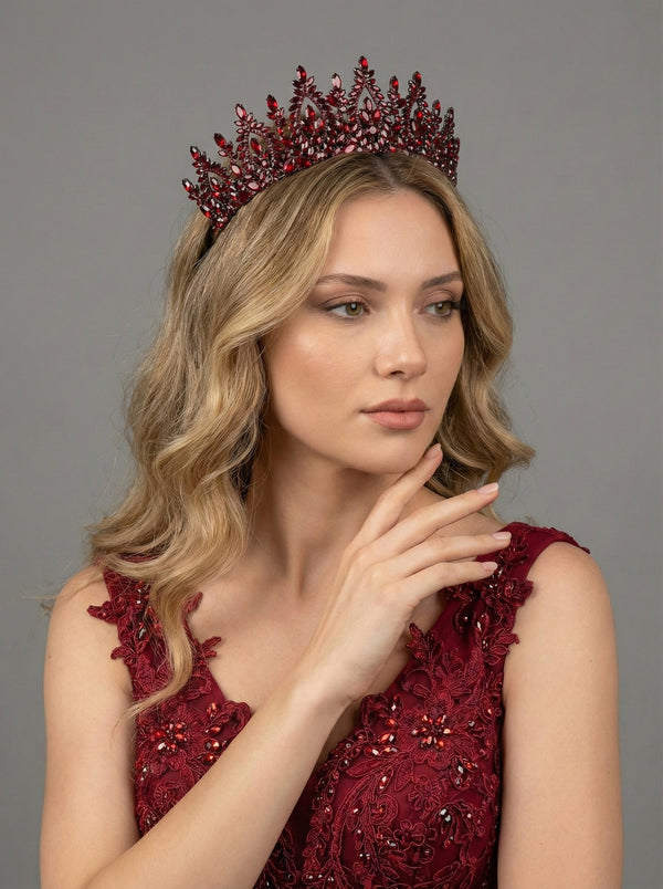 Işıltılı  Gelin Tacı – Kristal Taşlı Prenses Model