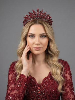 Kraliyet Işıltılı Kristal Gelin Tacı