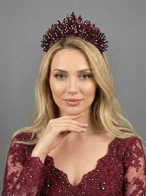 Işıltılı Kristal Taşlı Prenses Gelin Tacı