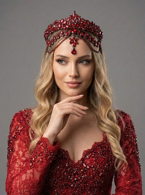 Kristal Gelin Tacı – 7 Farklı Renk Seçeneğiyle Işıltılı Zarafet