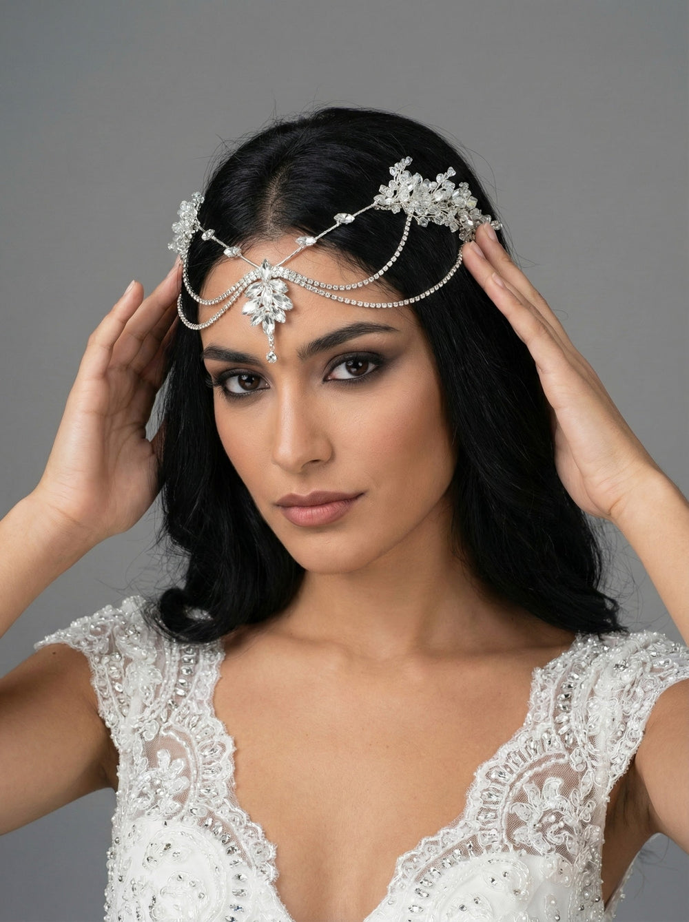 El Yapımı Kristal Alınlık Taç