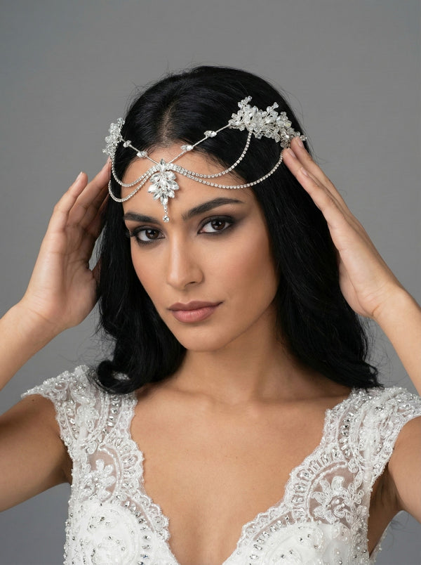 El Yapımı Kristal Alınlık Taç