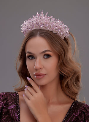 Kristal Taşlı Işıltılı Prenses Taç – El Yapımı Özel Tasarım Gelin Tacı