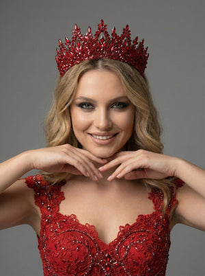 Işıltılı Kristal Gelin Tacı- Özel Gün Saç Aksesuarı
