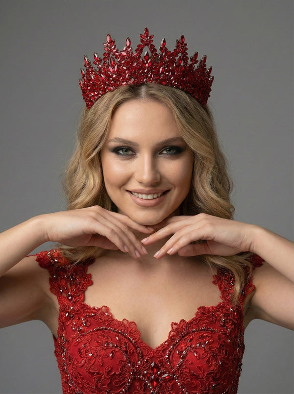 Işıltılı Kristal Gelin Tacı- Özel Gün Saç Aksesuarı