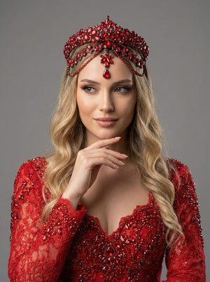 Kristal Gelin Tacı – 7 Farklı Renk Seçeneğiyle Işıltılı Zarafet