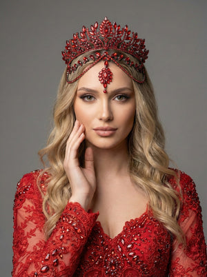 Kristal Gelin Tacı – 7 Renk Seçeneğiyle Işıltılı ve Göz Alıcı