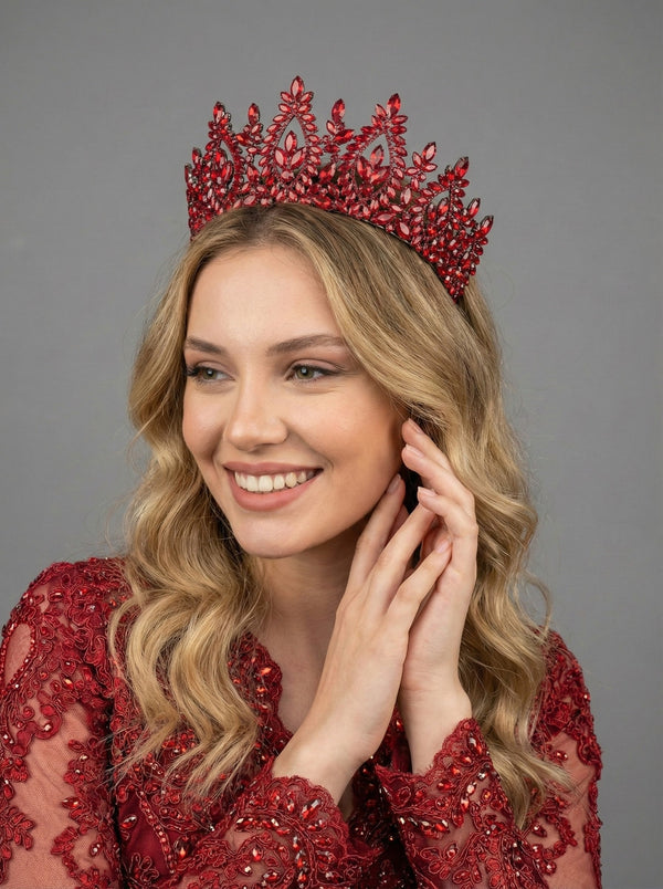 Işıltılı  Gelin Tacı – Kristal Taşlı Prenses Model