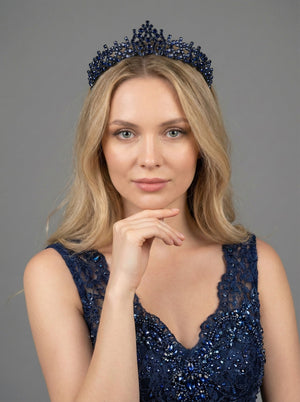 Kristal Taşlı Zarif Gelin Tacı Işıltılı Düğün Saç Aksesuarı