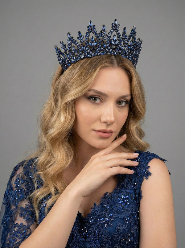 Işıltılı  Gelin Tacı – Kristal Taşlı Prenses Model