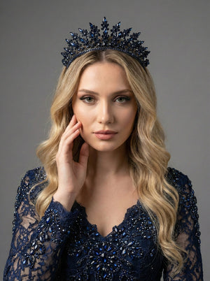 Kraliyet Işıltılı Kristal Gelin Tacı