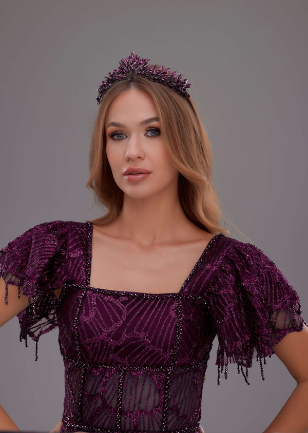 Prenses Gelin Tacı – Özel Renk Seçenekleriyle Işıltılı Taç