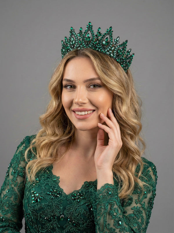 Işıltılı  Gelin Tacı – Kristal Taşlı Prenses Model